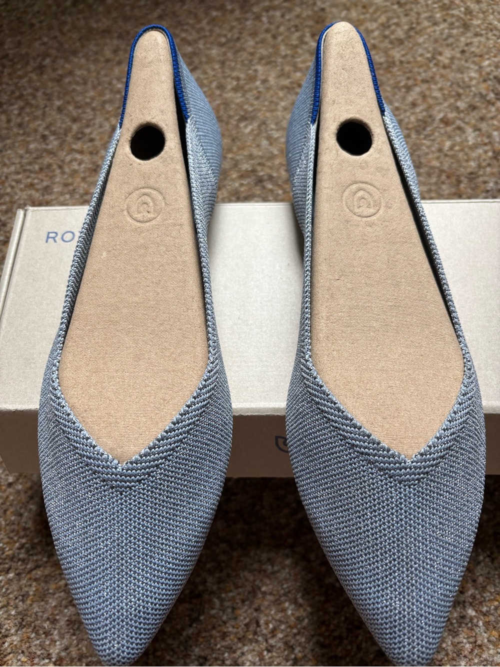 Rothy's Pointed Knit Flats in Something Blue - Picture 2 of 4